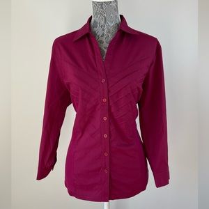 Zac & Rachel Women’s Poplin Rib Knit Shirt NWT